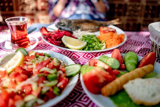 A balanced meal on a table