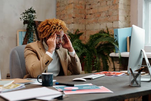 stressed entrepreneur at desk